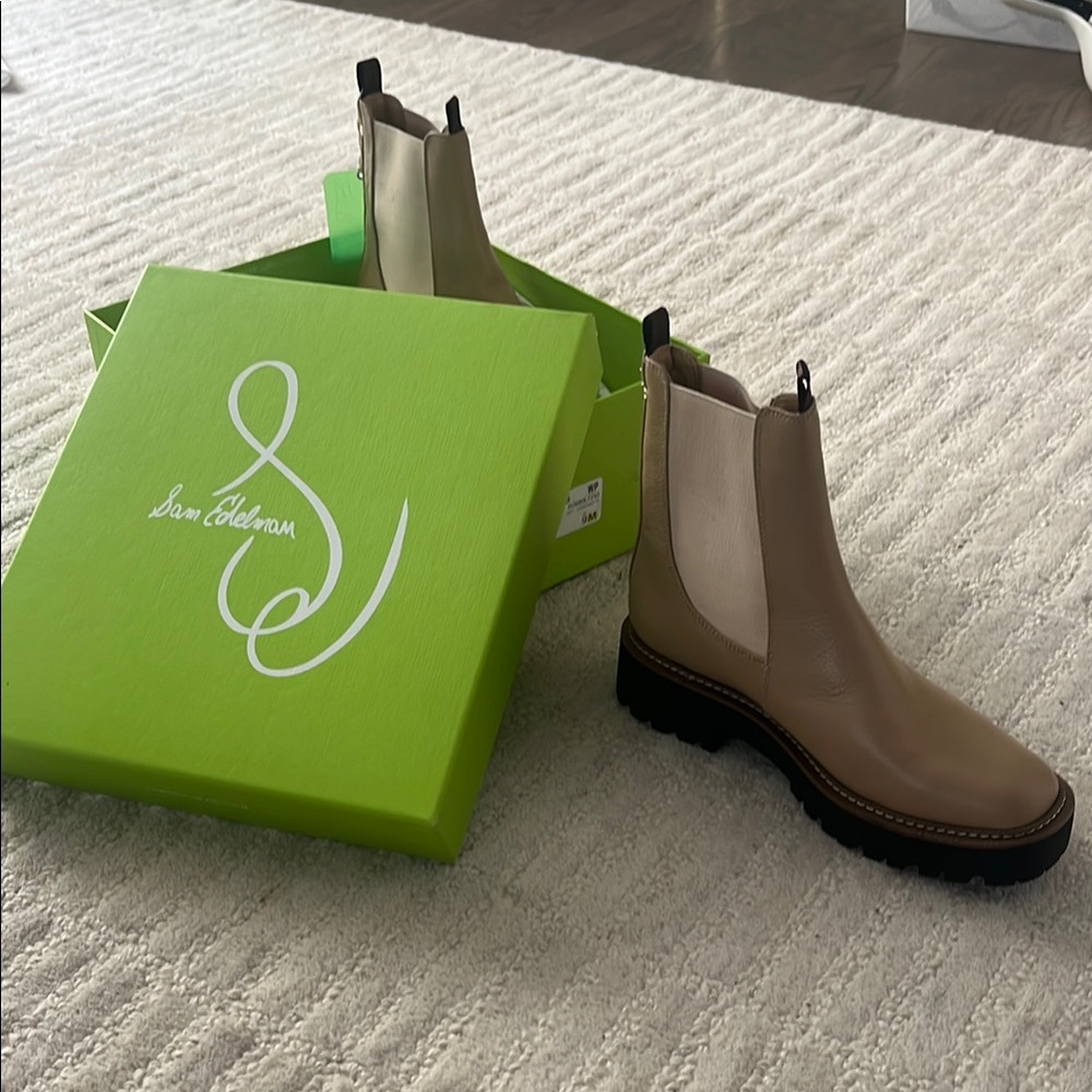 Sam Edelman Beige Ankle Booties